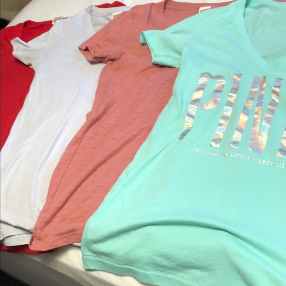Pink v shirts